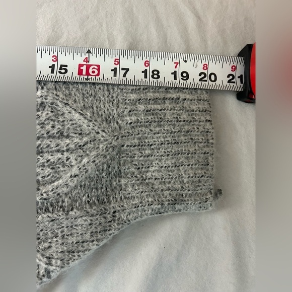 VTG Havana Oversized Cropped Sweatshirt Gray Wool Blend Balloon Knit Sleeve S - Picture 5 of 10